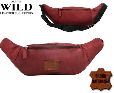 Кожаная сумка на пояс Always Wild красная WB-01-18562 фото